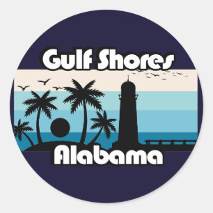 Sticker Rond Gulf Shores Beach Alabama