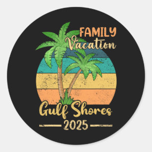 Sticker Rond Gulf Shores Beach Alabama Famille Vacances 2025 So