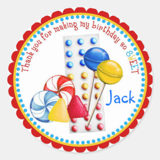 Sticker Rond Gumdrops, Lollipops et Boutons de bonbons
