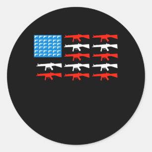 Sticker Rond Guns Flag USA Gun Owners Gun Rights