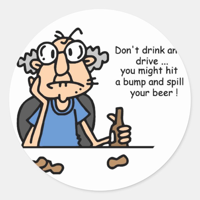 Sticker Rond Gus on Drinking and Driving (Devant)