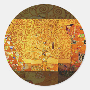 Sticker Rond Gustav Klimt Arbre de Vie : Art nouveau symboliste
