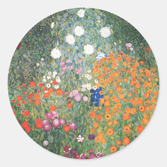 Sticker Rond Gustav Klimt Blumengarten (Devant)
