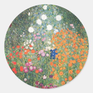 Sticker Rond Gustav Klimt Blumengarten