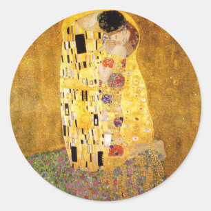 Sticker Rond Gustav Klimt La Peinture Classique Du Kiss