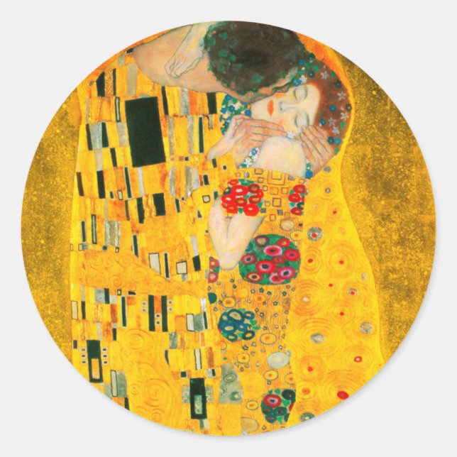 Sticker Rond Gustav Klimt Le Baiser (Devant)