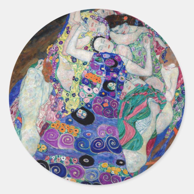 Sticker Rond Gustav Klimt Peindre La Vierge (Devant)