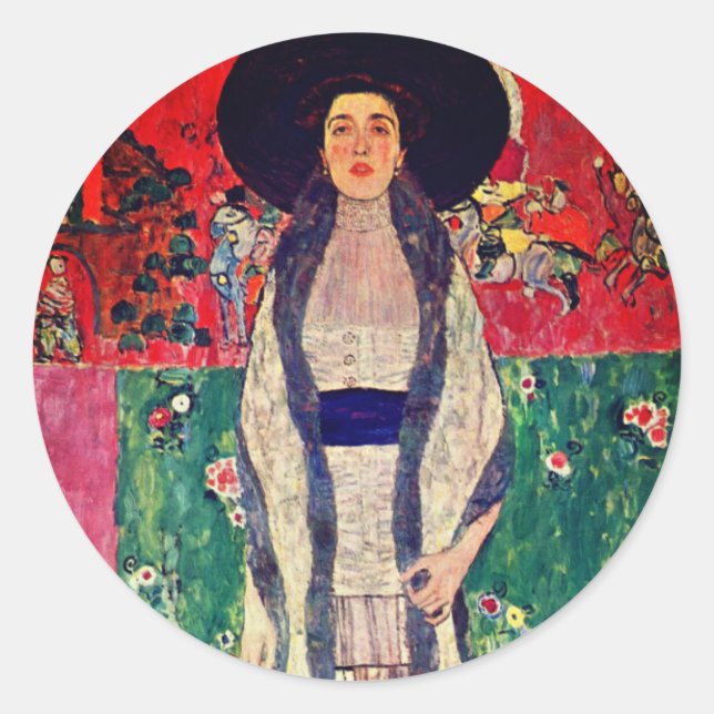Sticker Rond Gustav Klimt Portrait d'Adele Bloch-Bauer II (Devant)