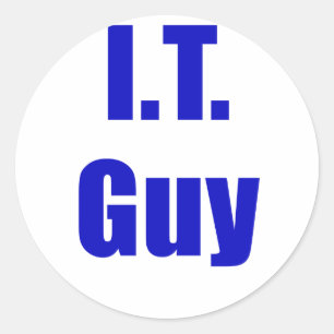 Sticker Rond Guy informatique