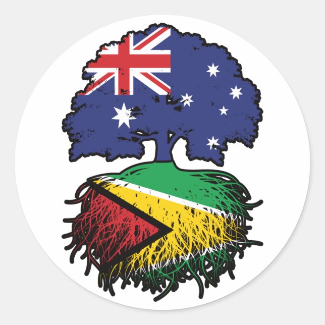 Sticker Rond Guyane Australie Australie racine arbre (Devant)