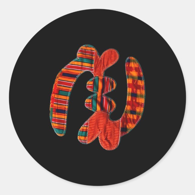 Sticker Rond Gye Nyame - African Kente Cloth Symbol Ghana  (Devant)