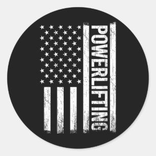 Sticker Rond Gym De L'Usa Powerlifter Poids Pour