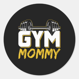 Sticker Rond Gym Mommy Fitness Training Workout Poids M