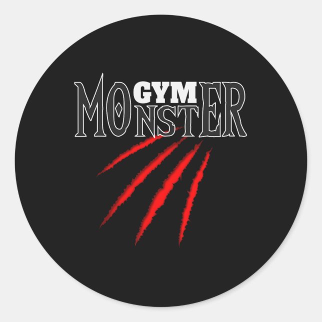 Sticker Rond Gym Monster Sport Bodybuilding Entraînement Poids  (Devant)