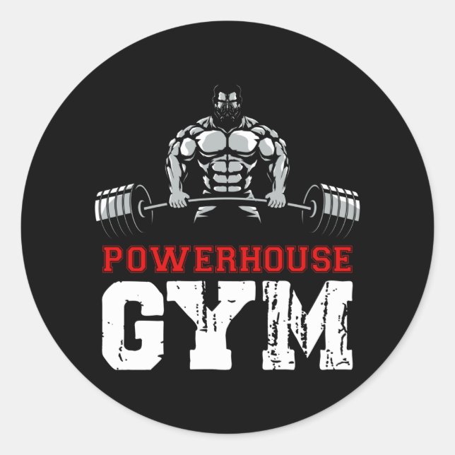 Sticker Rond Gym Powerhouse (Devant)