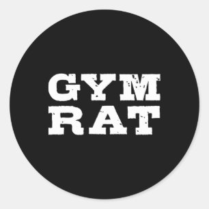 Sticker Rond Gym Rat Funny Bodybuilding Entraînement 1