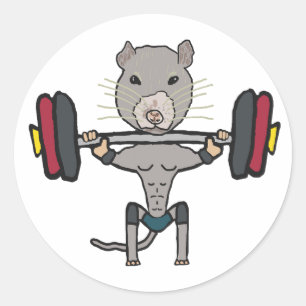 Sticker Rond Gym Rat Poids