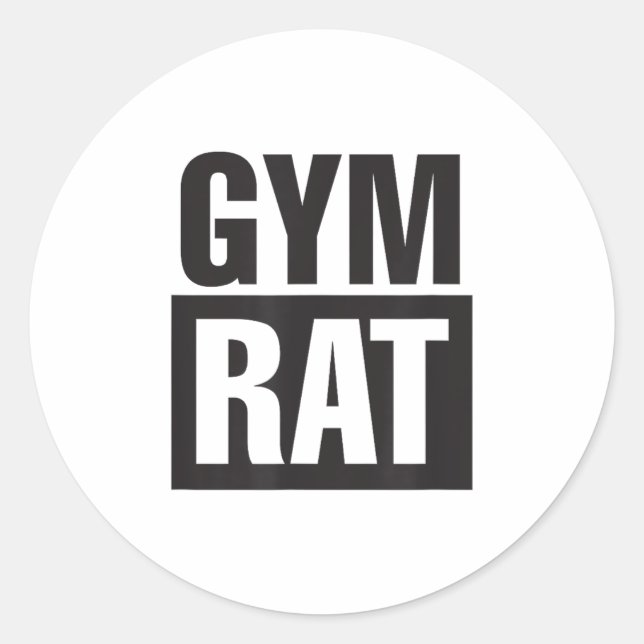 Sticker Rond Gym Rat - Workout - Hustle - Fitness - Motivation  (Devant)