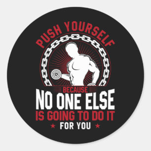 Sticker Rond Gymnase Amusant Fitness Bodybuilding Sports Weig