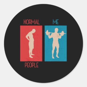Sticker Rond Gymnase Drôle Sag Disant Exercice Fitness