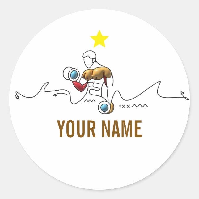 Sticker Rond Gymnase et conception de conditionnement physique  (Devant)