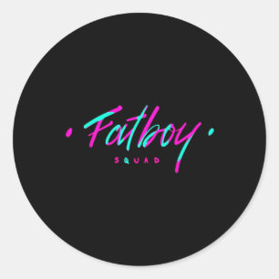Sticker Rond Gymnase Fatboy Squad Poids Bodybuilding Fitness