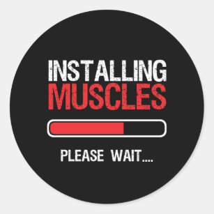 Sticker Rond Gymnase Fitness Body Builder Installation Muscle