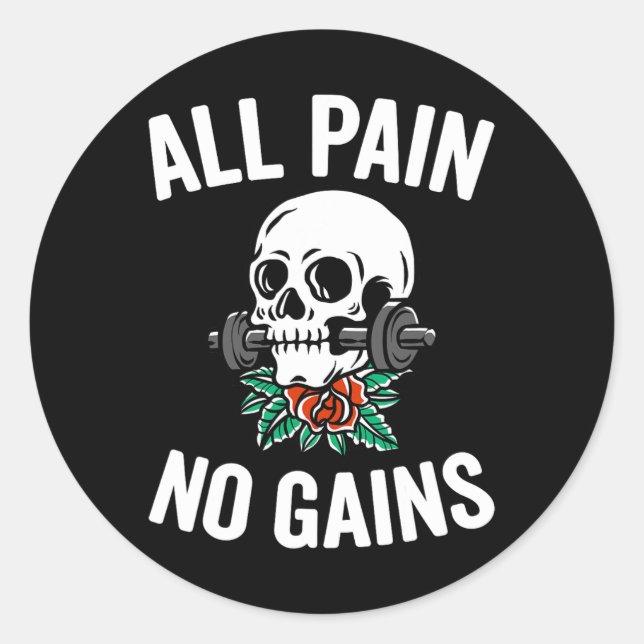 Sticker Rond Gymnase Funny Fitness Exercice Parodie Toute doule (Devant)