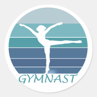 STICKER ROND GYMNAST - J'AIME LA GYMNASTIQUE.