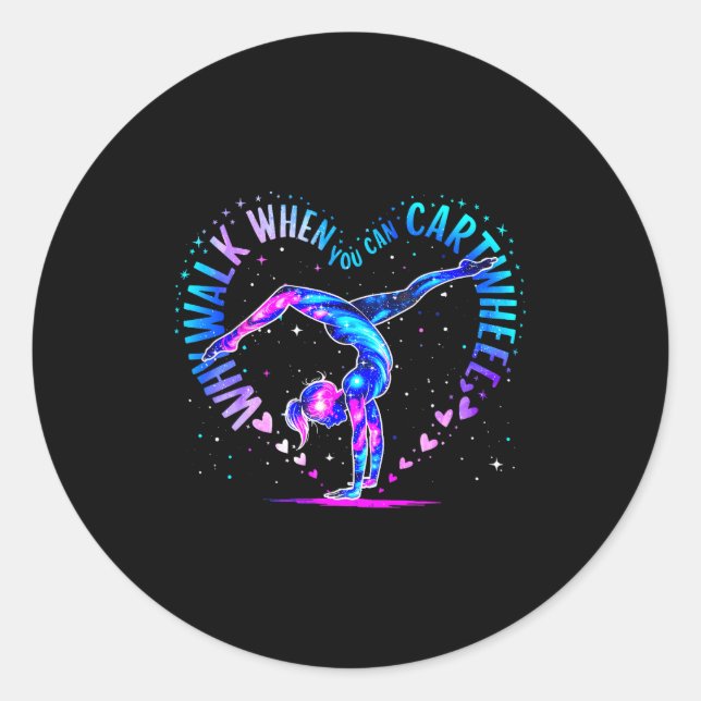 Sticker Rond Gymnast Just A Girl Who Loves Gymnastics For Women (Devant)