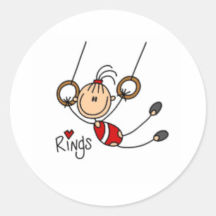 Sticker Rond Gymnaste aux anneaux