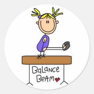 Sticker Rond Gymnaste blond Girl sur des tee-shirts et des cade