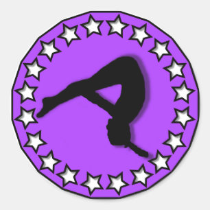 Sticker Rond Gymnaste dans le pourpre