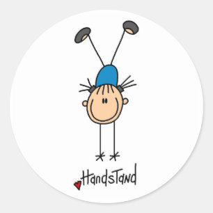 Sticker Rond Gymnaste faisant des handstands