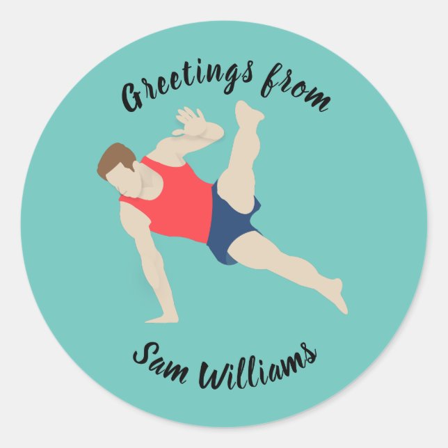 Sticker Rond Gymnaste masculin (Devant)