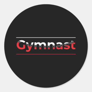 Sticker Rond Gymnaste - Mot minimaliste moderne de gymnastique