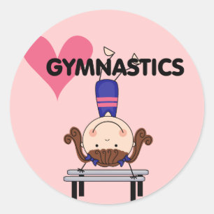 Sticker Rond GYMNASTICS - Poignées pour filles Brunette
