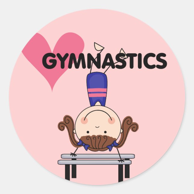 Sticker Rond GYMNASTICS - Poignées pour filles Brunette (Devant)