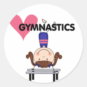 Sticker Rond GYMNASTICS - Poignées pour filles Brunette