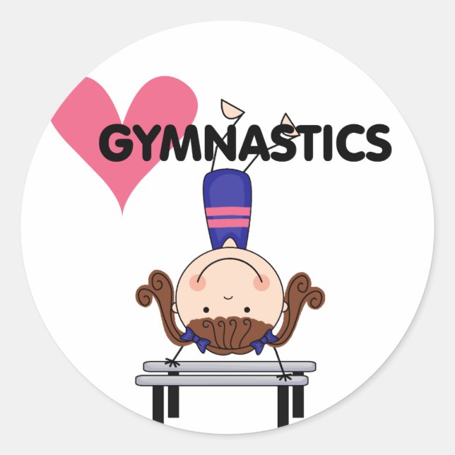 Sticker Rond GYMNASTICS - Poignées pour filles Brunette (Devant)