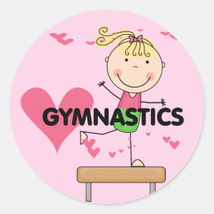 Sticker Rond GYMNASTICS - T-shirts Blond Girl Balance