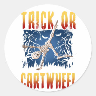 Sticker Rond Gymnastique Amateur de sport Skeleton Cartwheel