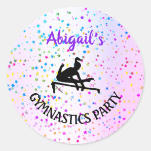 Sticker Rond Gymnastique Couleur et Étoiles partout
