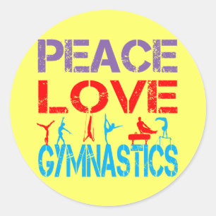 STICKER ROND GYMNASTIQUE D'AMOUR DE PAIX