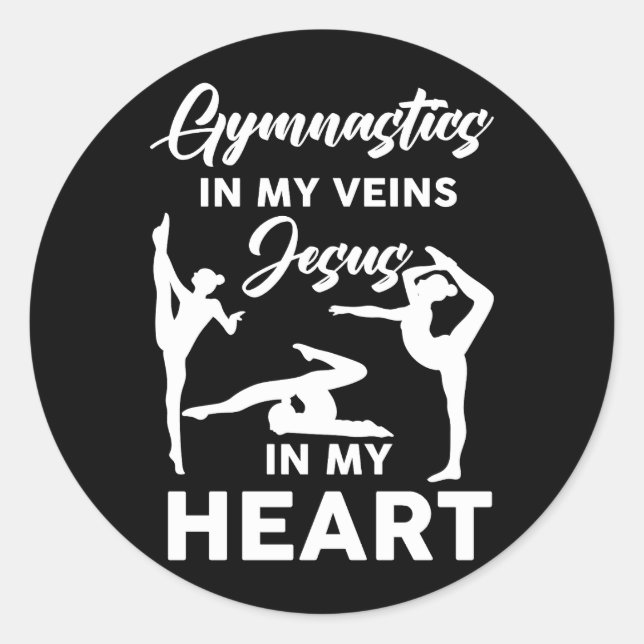 Sticker Rond Gymnastique Dans Mes Veines Jésus Dans Mon Coeur G (Devant)
