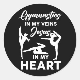 Sticker Rond Gymnastique Dans Mes Veines Jésus Dans Mon Coeur G