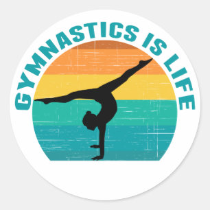 Sticker Rond Gymnastique est la vie belle Sunset Gymnaste Turqu