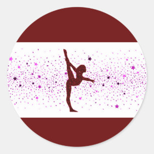 Sticker Rond Gymnastique étincelante autocollant.