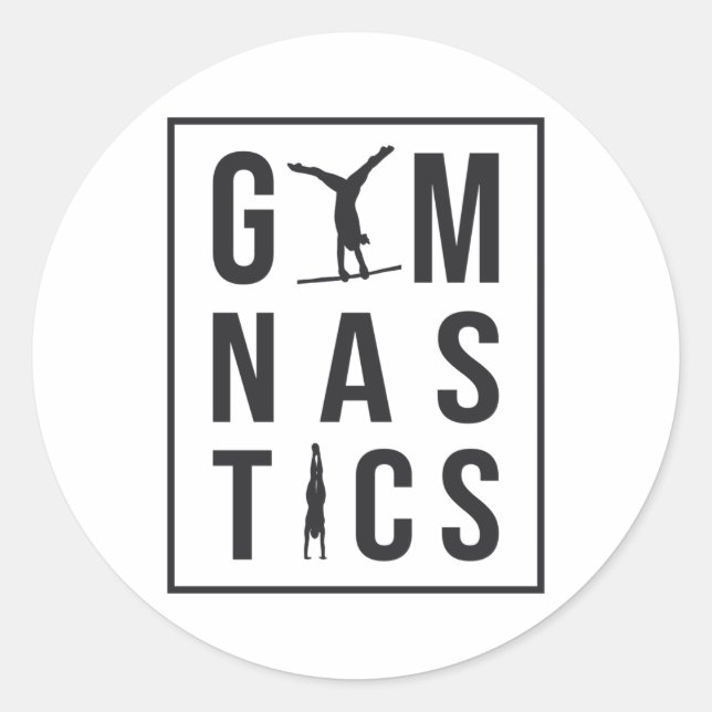 Sticker Rond Gymnastique Gymnaste Unven Bars Hopper Acrobat Mat (Devant)