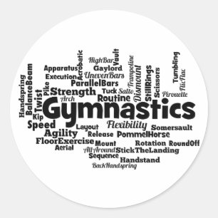 Sticker Rond Gymnastique Mot Cloud